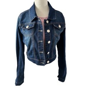 Cropped Classic Style Denim Jacket M